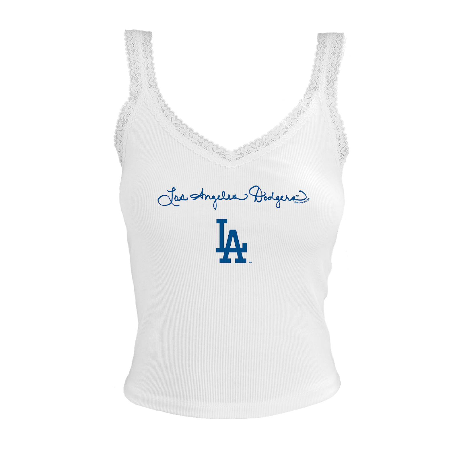 Los Angeles Dodgers Logo Script Lace Tank | Tiny Turnip