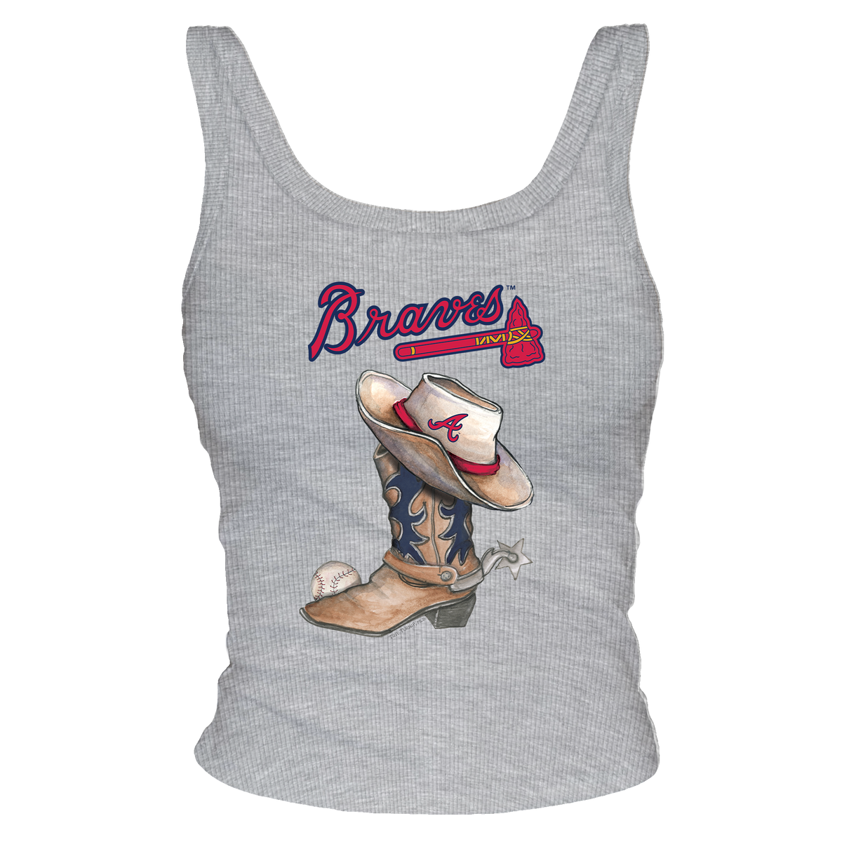 Atlanta Braves Cowboy Boot Ribbed Tank