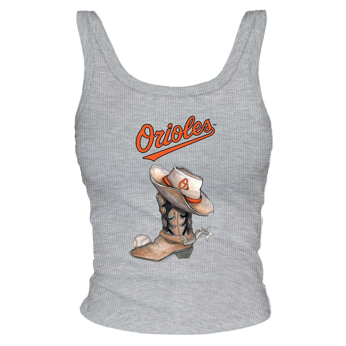 Baltimore Orioles Cowboy Boot Ribbed Tank