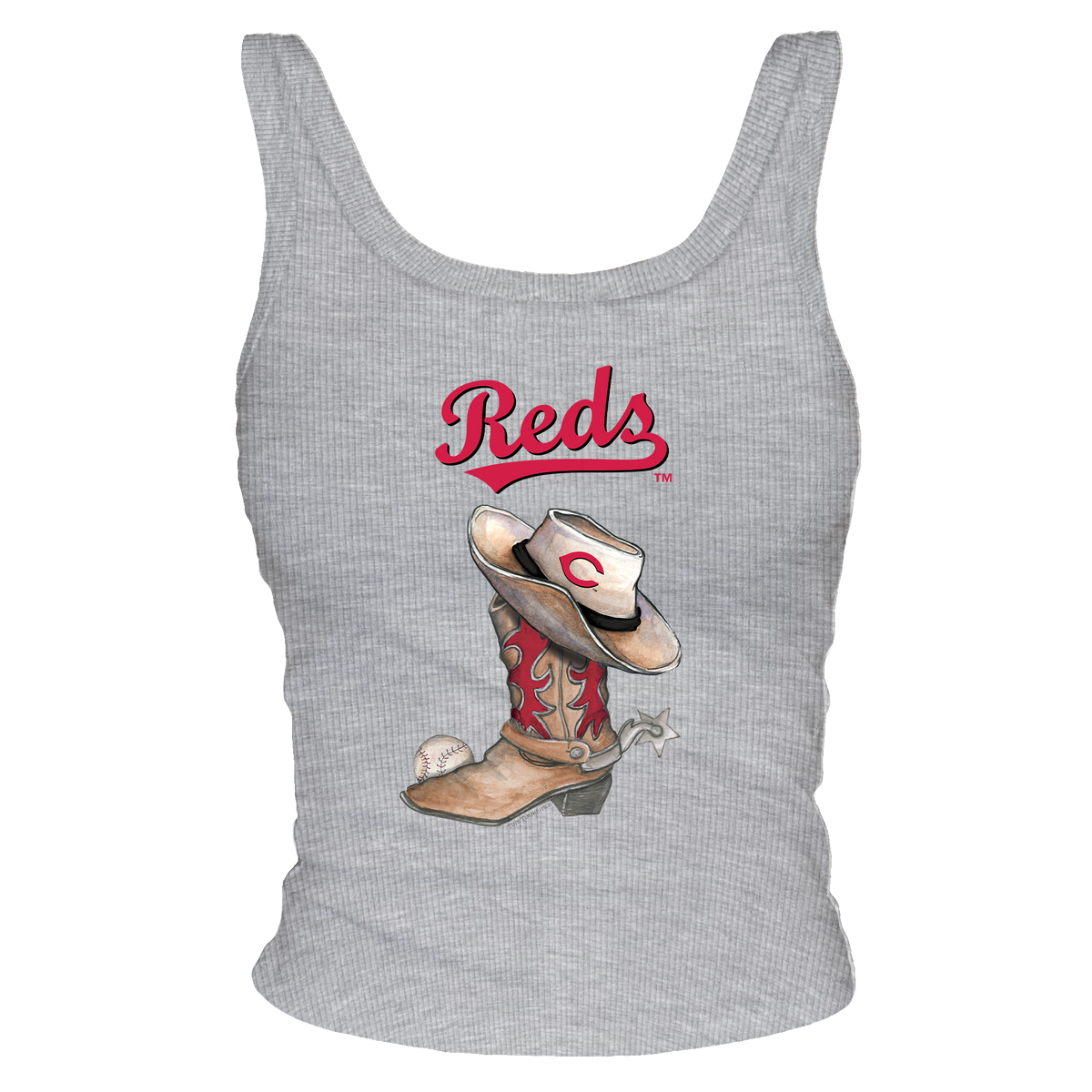 Cincinnati Reds Cowboy Boot Ribbed Tank