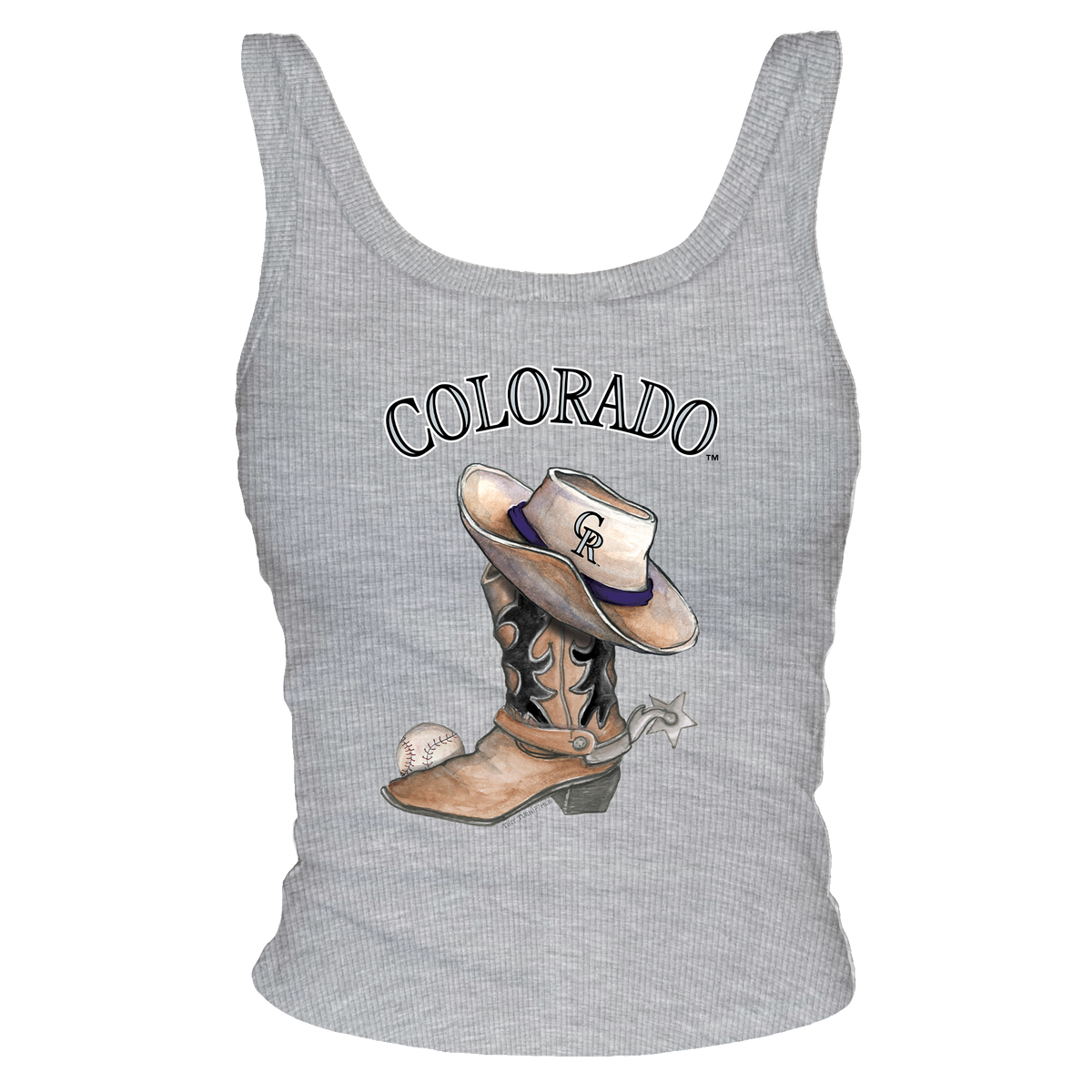Colorado Rockies Cowboy Boot Ribbed Tank
