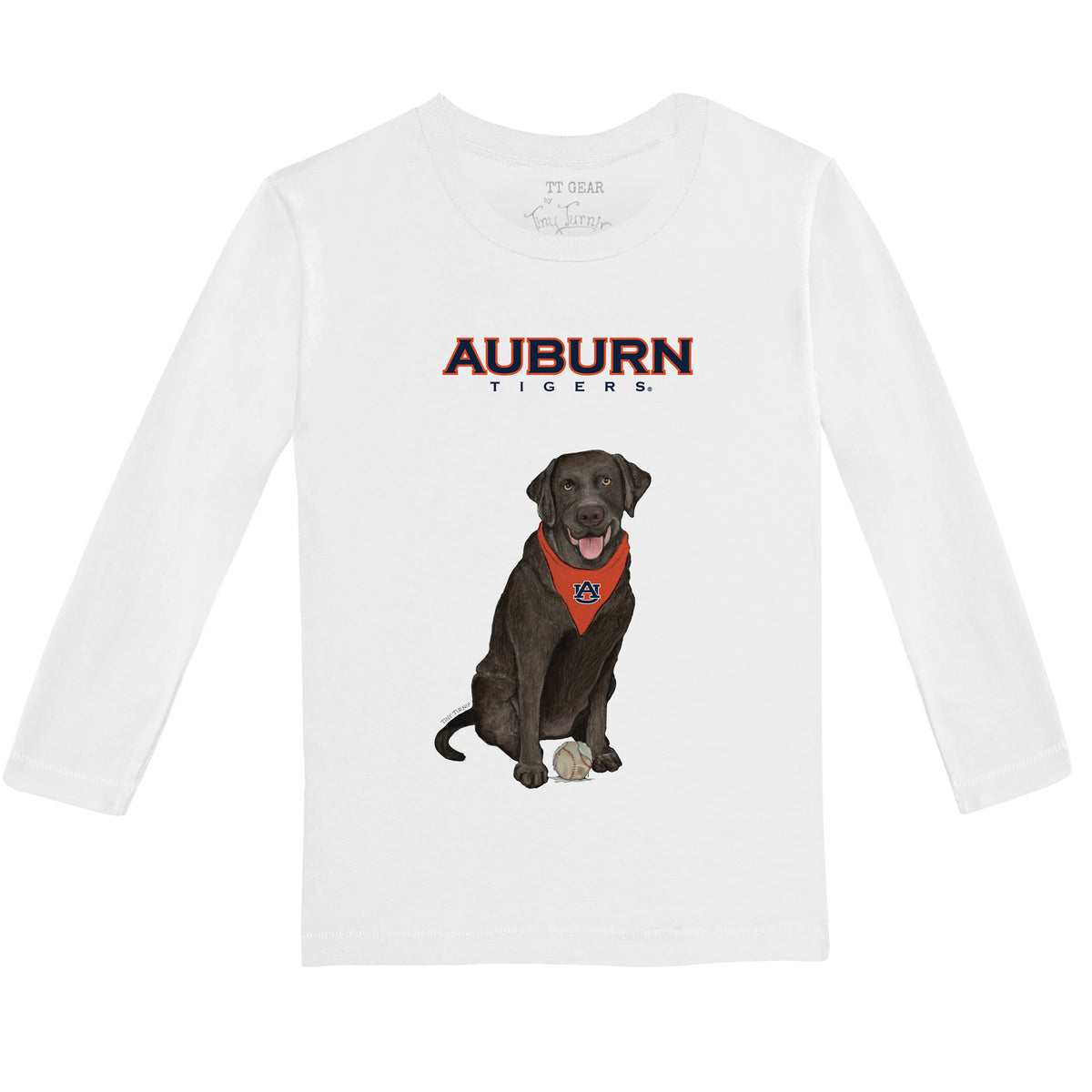Auburn Tigers Black Labrador Retriever Long-Sleeve Tee Shirt
