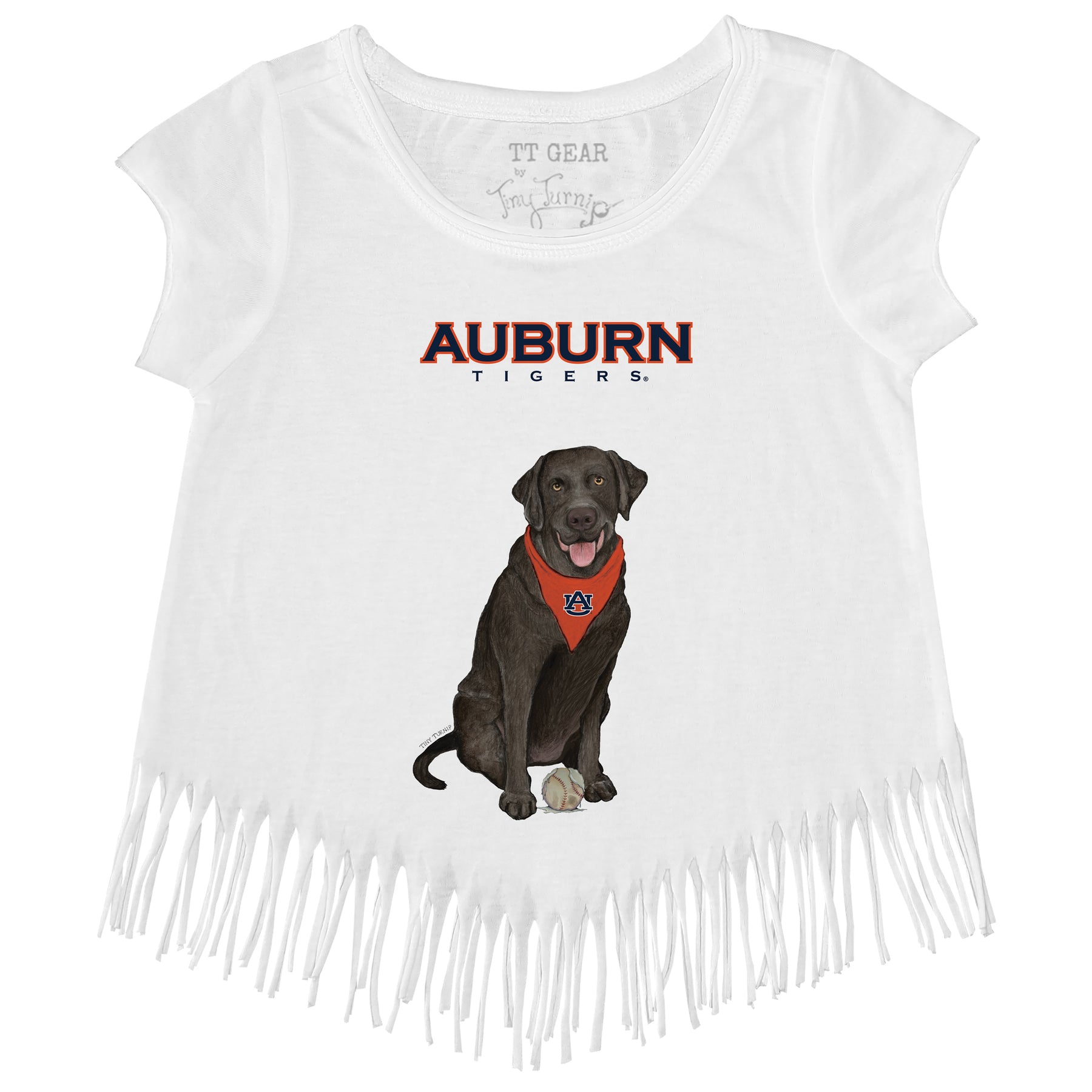 Auburn Tigers Black Labrador Retriever Fringe Tee