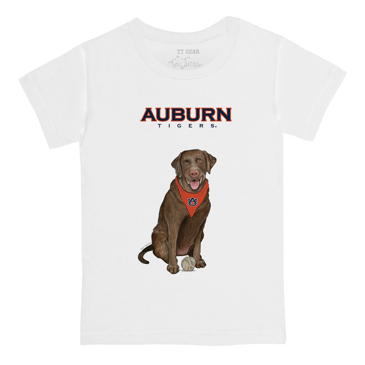 Auburn Tigers Chocolate Labrador Retriever Tee Shirt