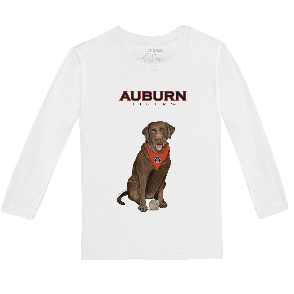Auburn Tigers Chocolate Labrador Retriever Long-Sleeve Tee Shirt