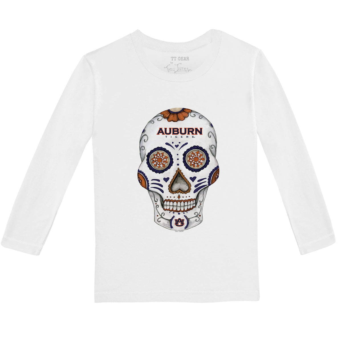 Auburn Tigers Sugar Skull Long-Sleeve Tee Shirt