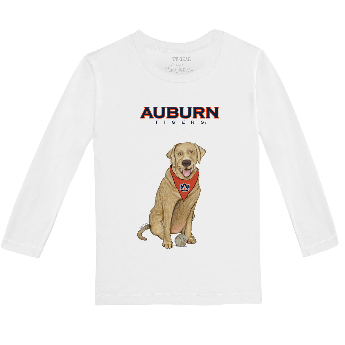 Auburn Tigers Yellow Labrador Retriever Long-Sleeve Tee Shirt