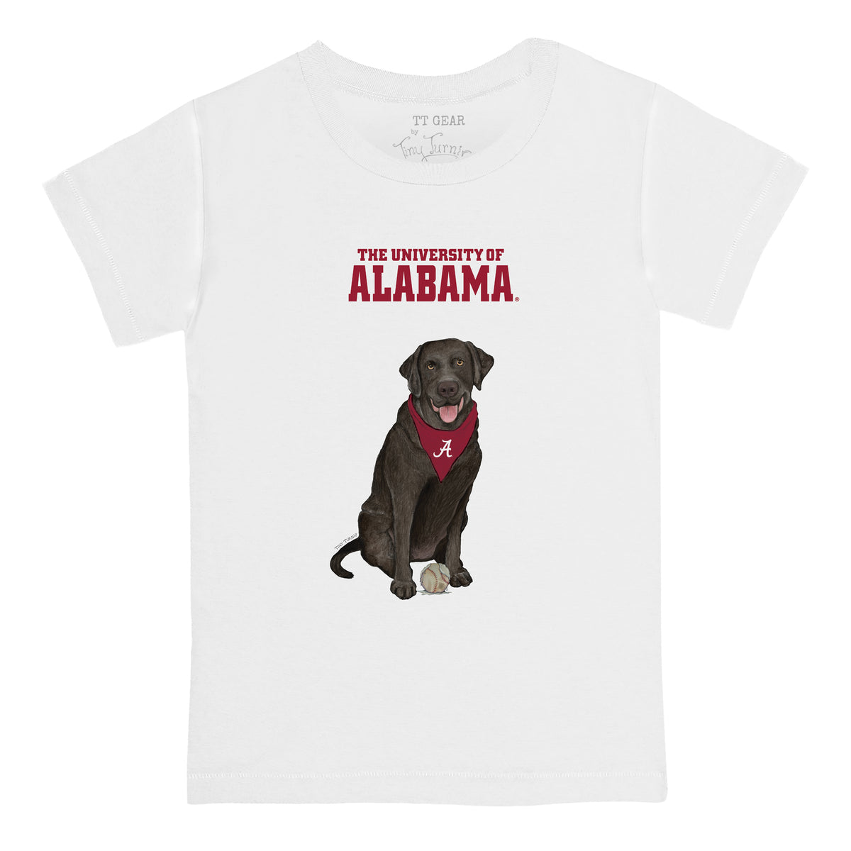 Alabama Crimson Tide Black Labrador Retriever Tee Shirt