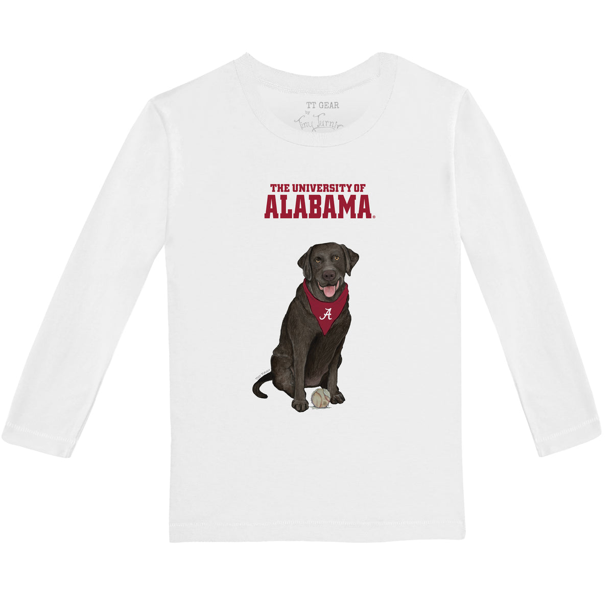 Alabama Crimson Tide Black Labrador Retriever Long-Sleeve Tee Shirt