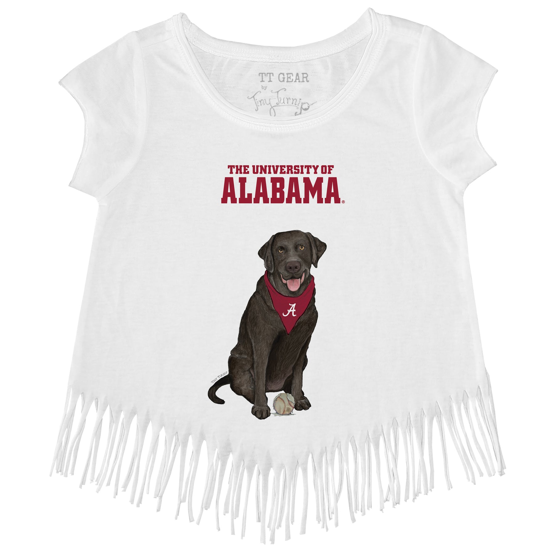 Alabama Crimson Tide Black Labrador Retriever Fringe Tee