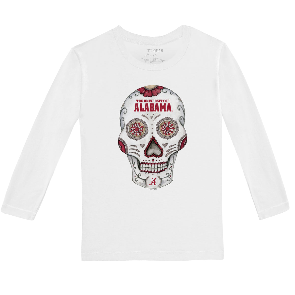 Alabama Crimson Tide Sugar Skull Long-Sleeve Tee Shirt