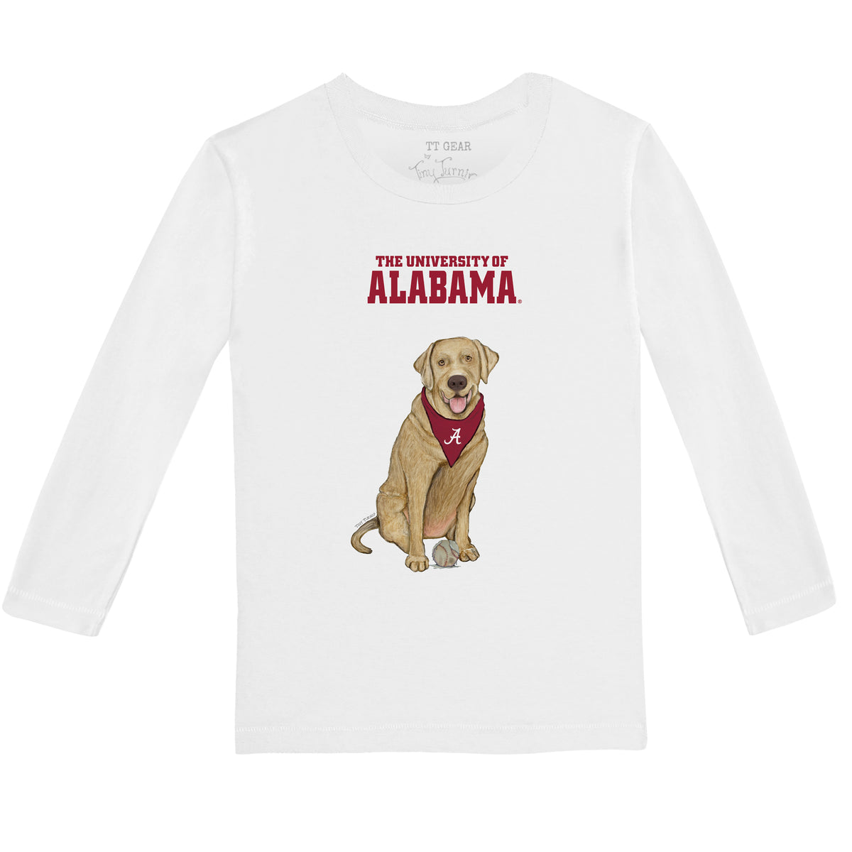 Alabama Crimson Tide Yellow Labrador Retriever Long-Sleeve Tee Shirt