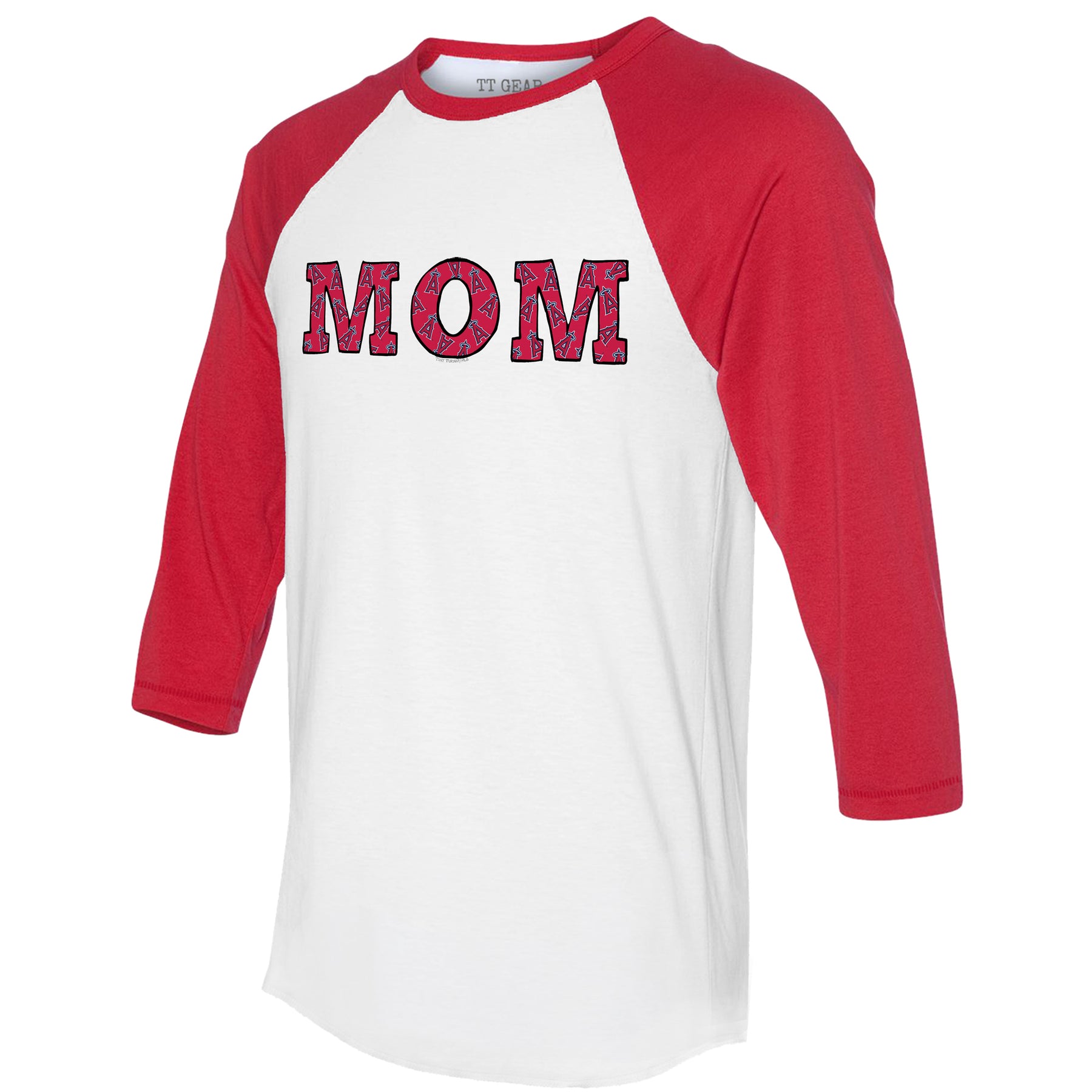 Los Angeles Angels Mom 3/4 Red Sleeve Raglan