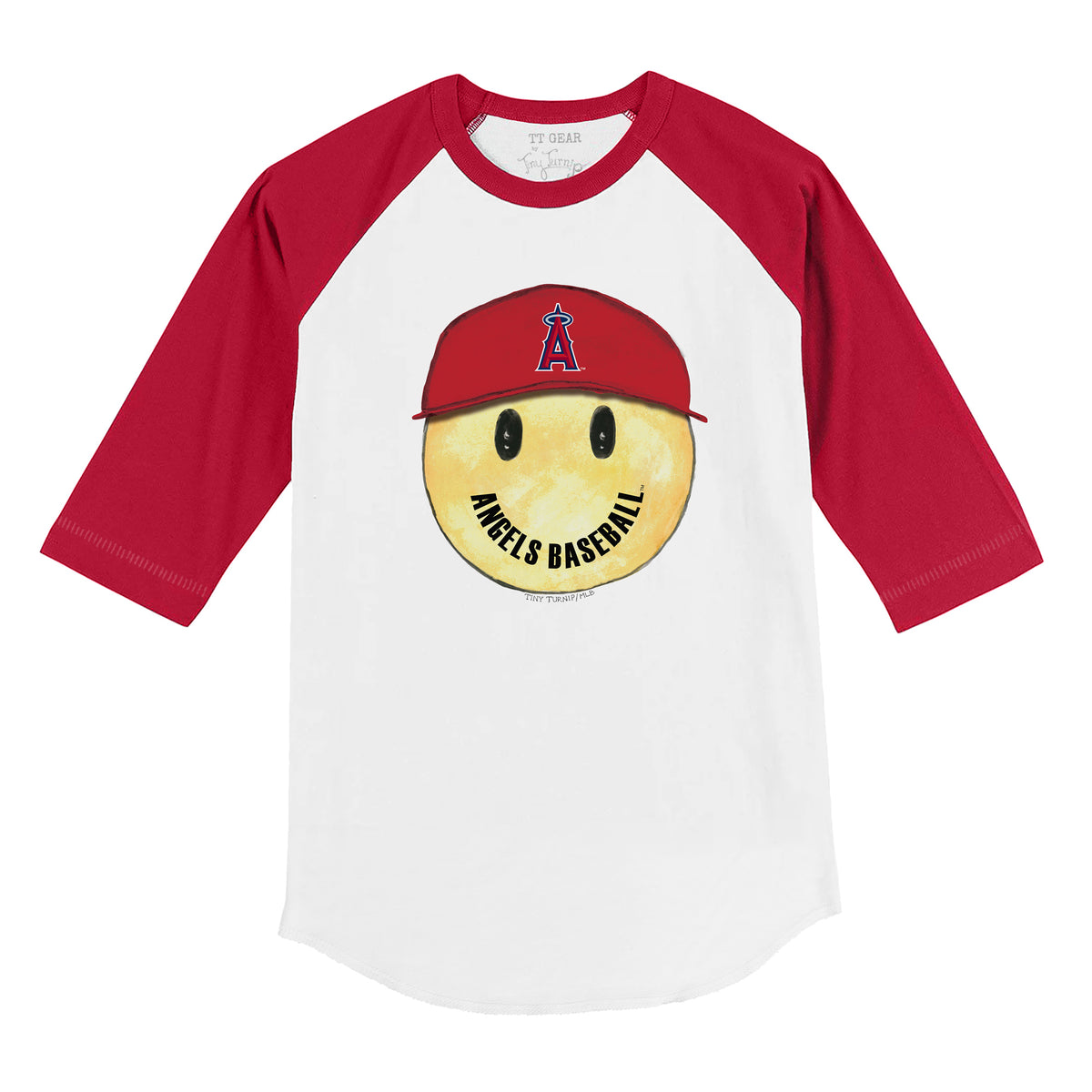 Los Angeles Angels Smiley 3/4 Red Sleeve Raglan