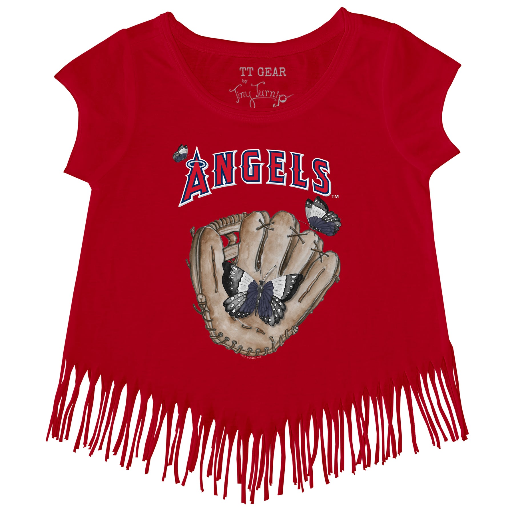 Los Angeles Angels Butterfly Glove Fringe Tee