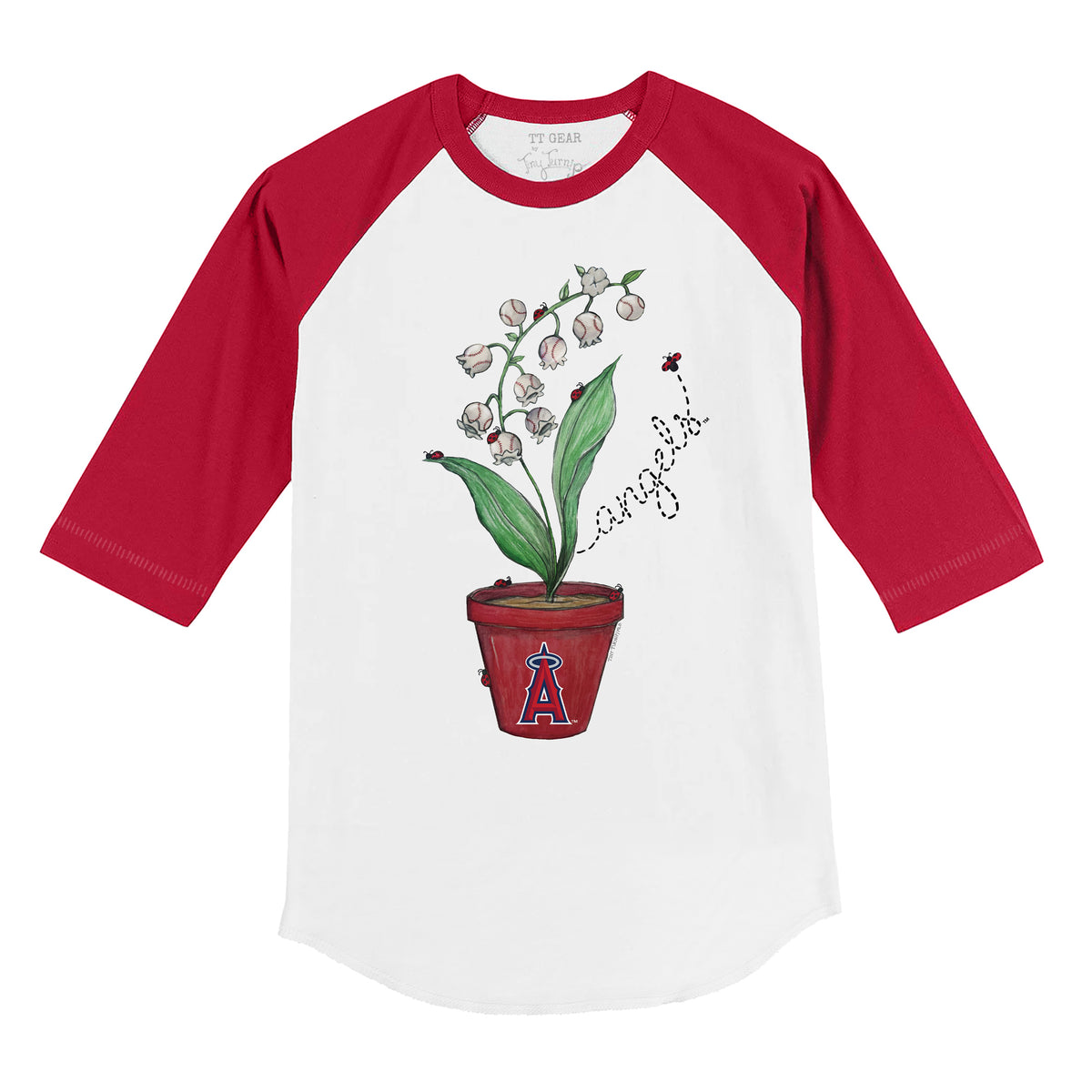 Los Angeles Angels Ladybug 3/4 Red Sleeve Raglan