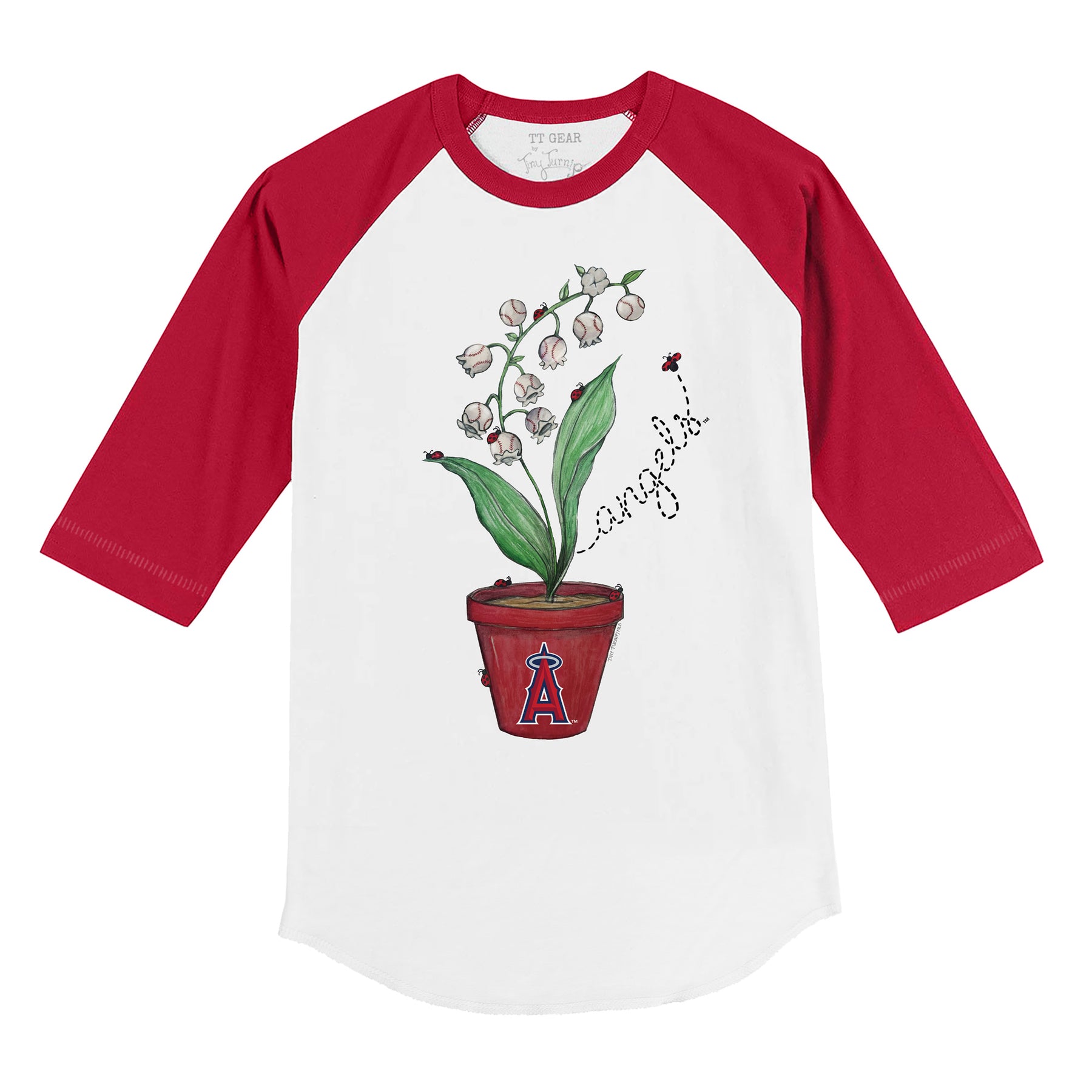 Los Angeles Angels Ladybug 3/4 Red Sleeve Raglan