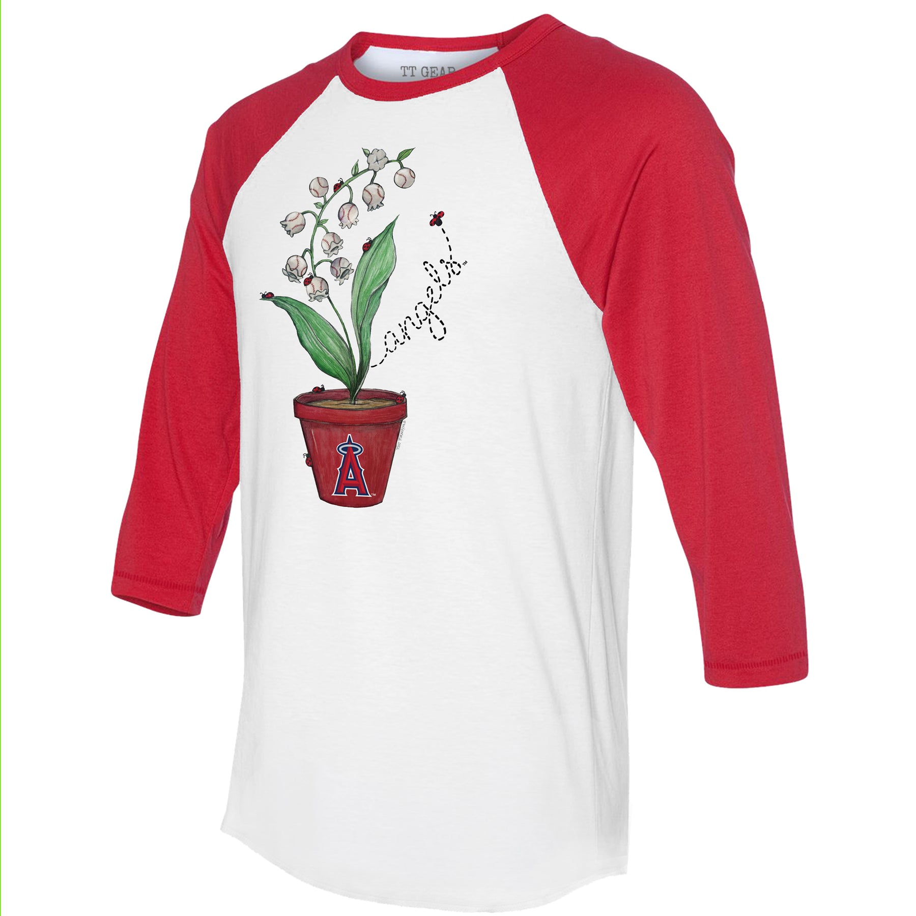 Los Angeles Angels Ladybug 3/4 Red Sleeve Raglan