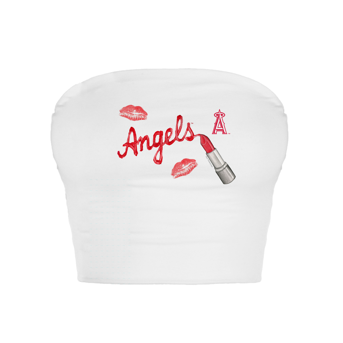 Los Angeles Angels Lipstick Crop Tube Top - Tiny Turnip