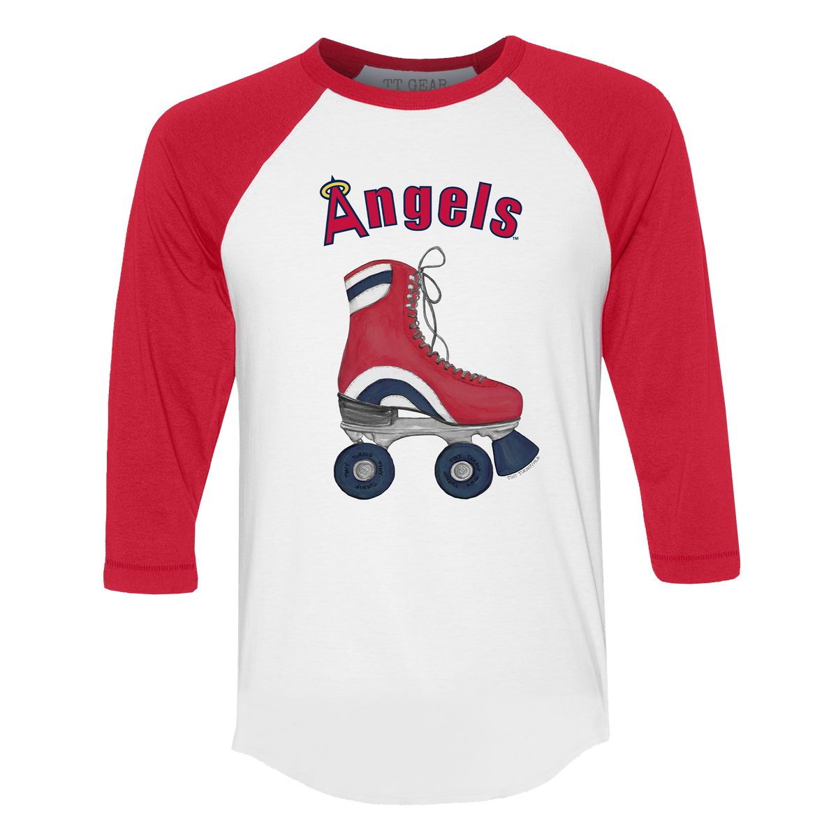 Los Angeles Angels Retro Skate 3/4 Red Sleeve Raglan