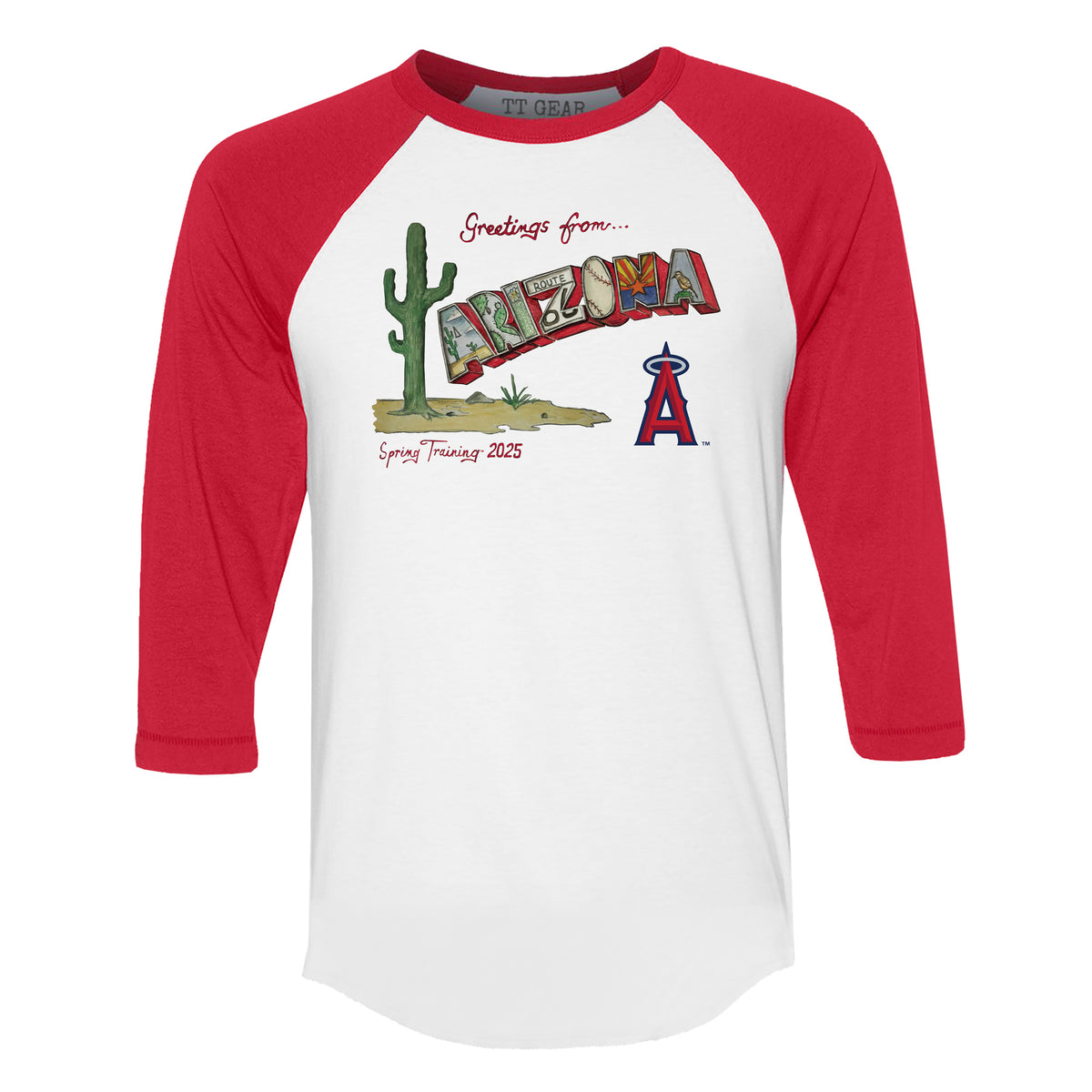 Los Angeles Angels Spring Training 2025 3/4 Red Sleeve Raglan