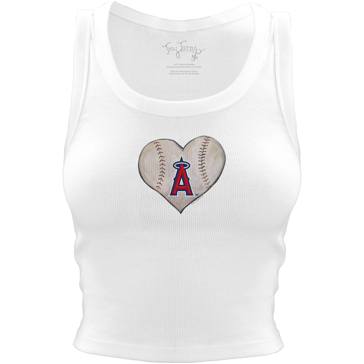 Los Angeles Angels Baseball Heart Crop Tank - Tiny Turnip