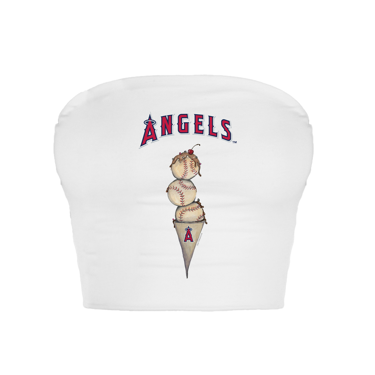 Los Angeles Angels Triple Scoop Crop Tube Top