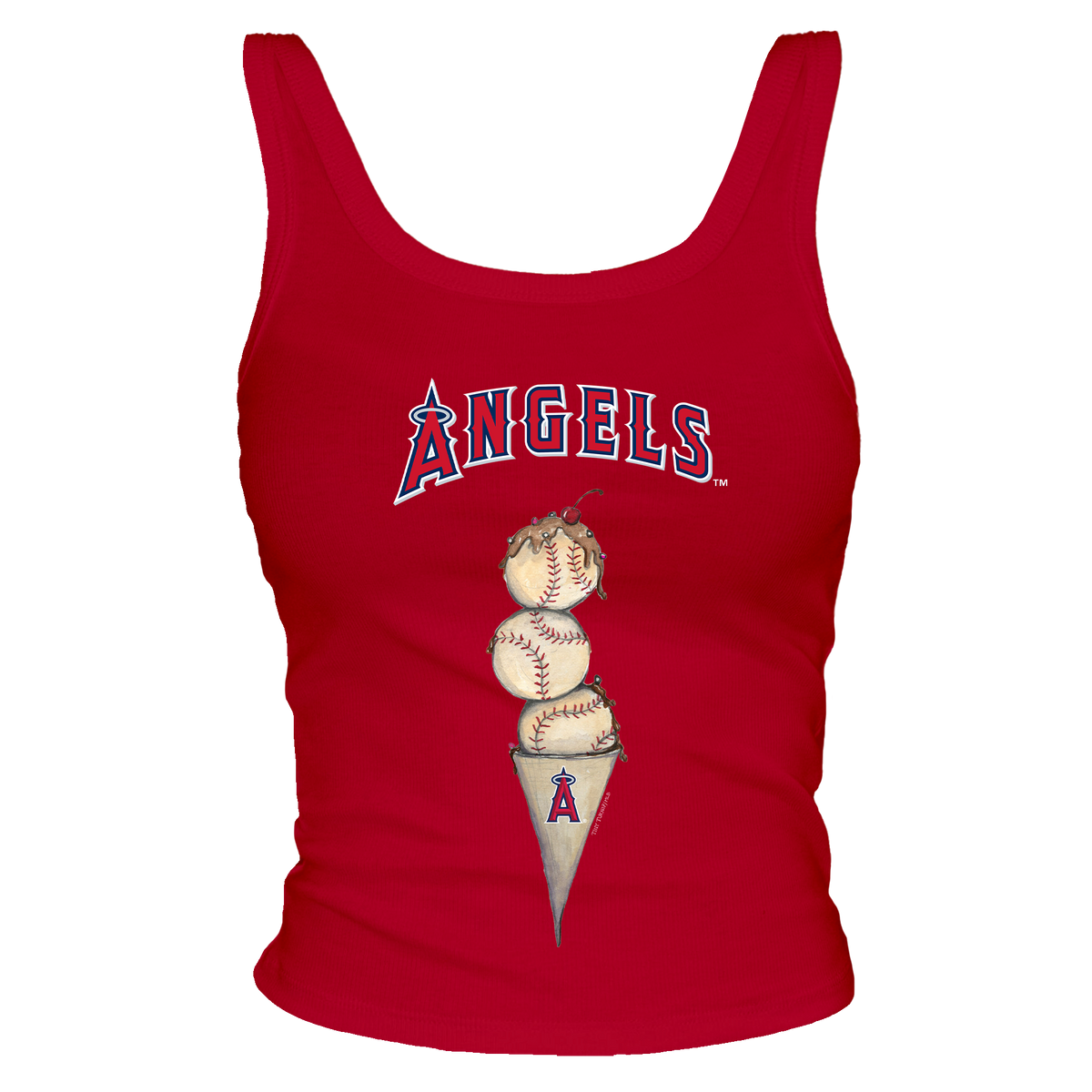 Los Angeles Angels Triple Scoop Ribbed Tank - Tiny Turnip