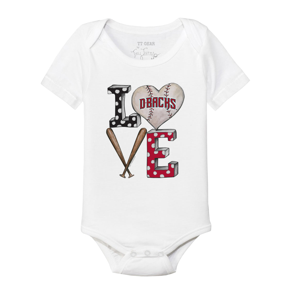 Arizona Diamondbacks Baseball LOVE Short Sleeve Snapper