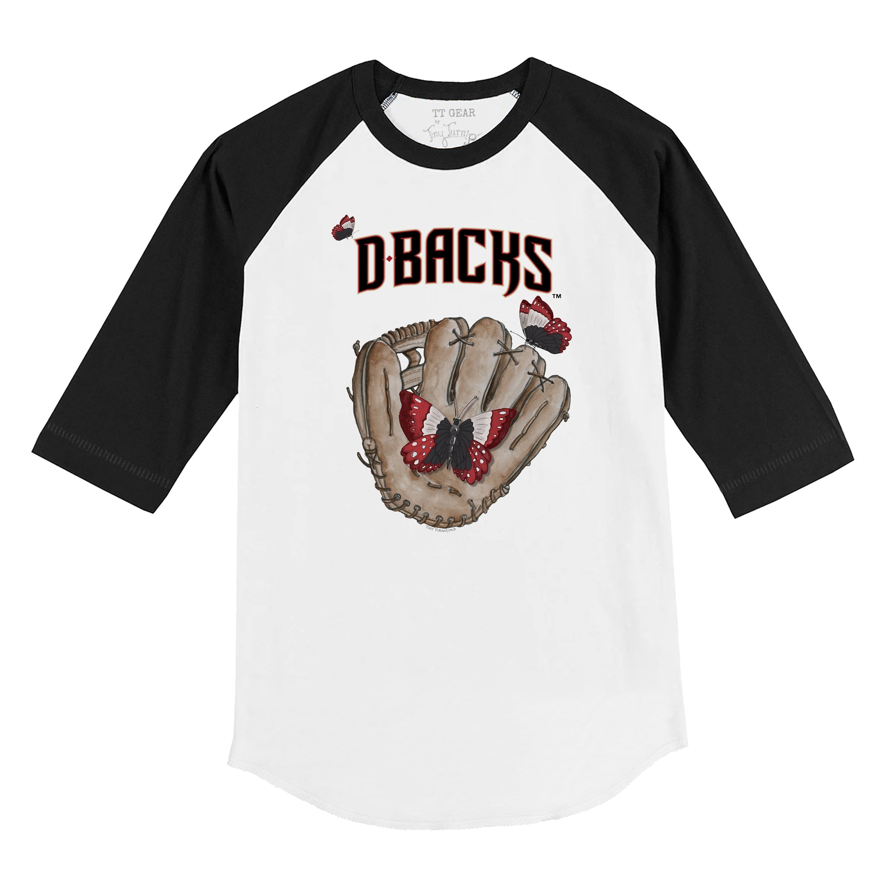 Arizona Diamondbacks Butterfly Glove 3/4 Black Sleeve Raglan