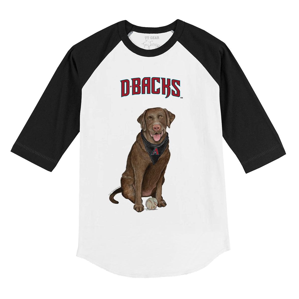Arizona Diamondbacks Chocolate Labrador Retriever 3/4 Black Sleeve Raglan