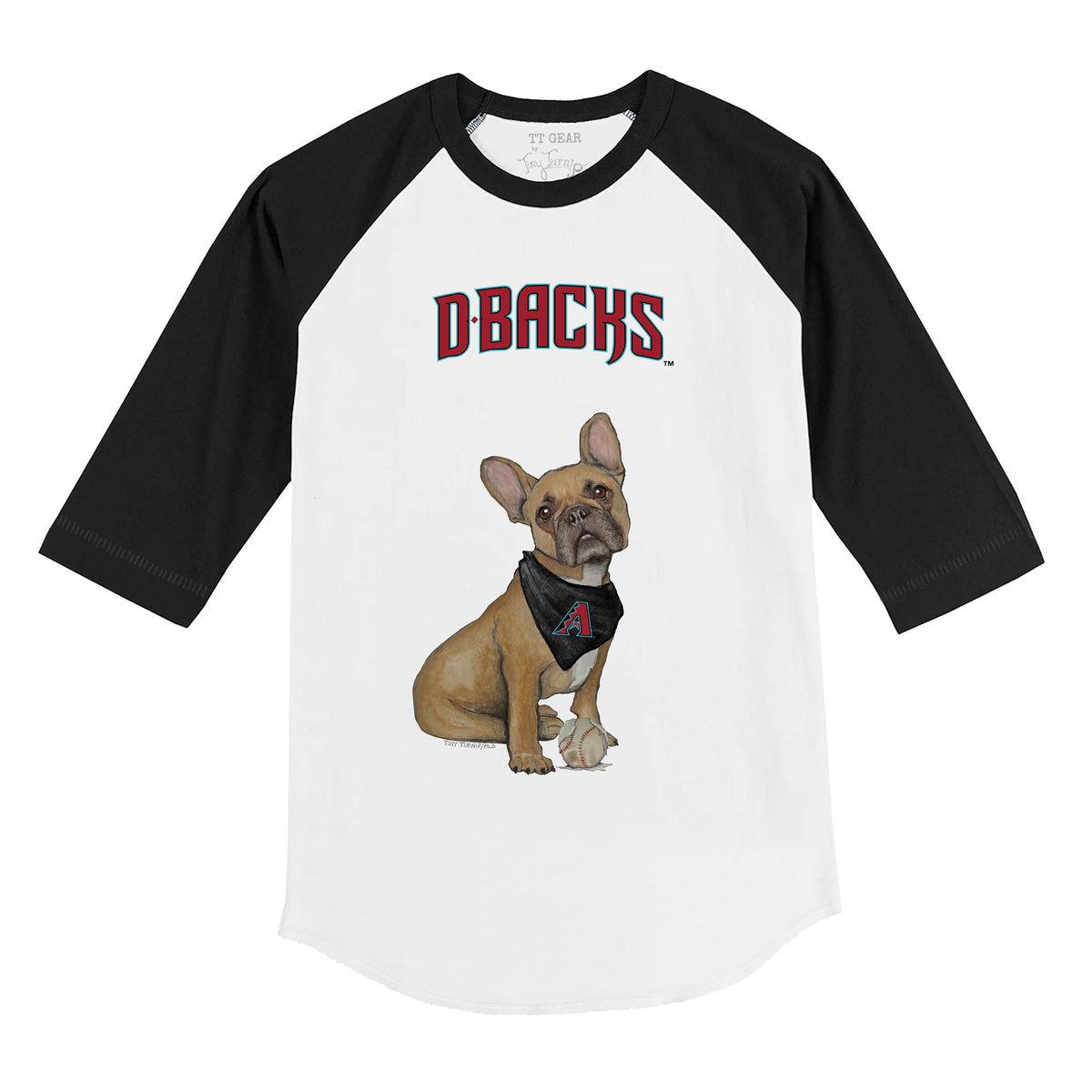 Arizona Diamondbacks French Bulldog 3/4 Black Sleeve Raglan