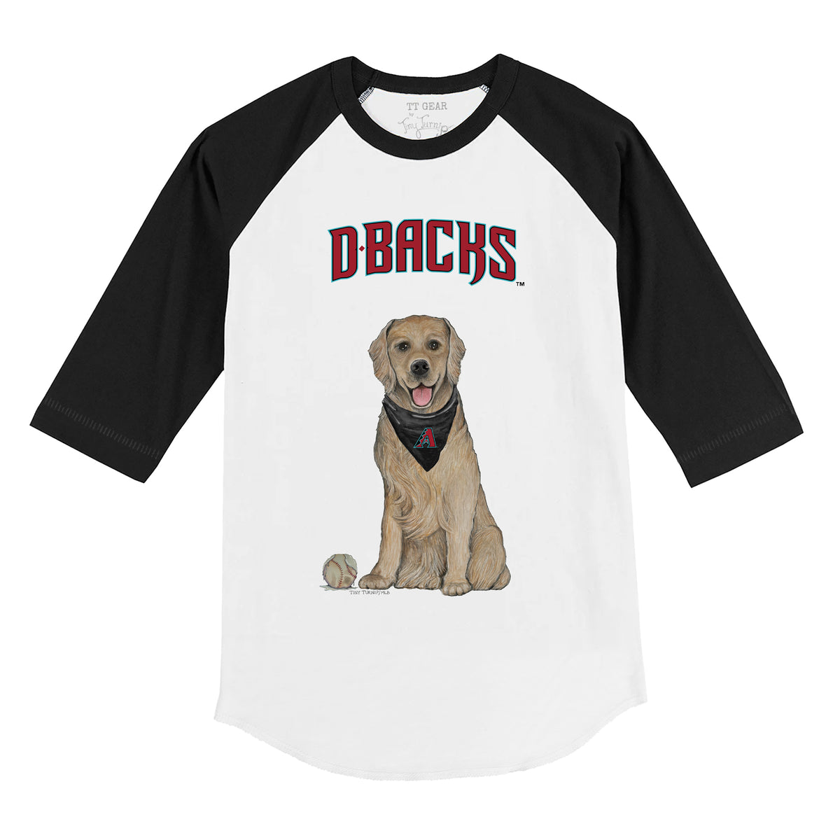 Arizona Diamondbacks Golden Retriever 3/4 Black Sleeve Raglan