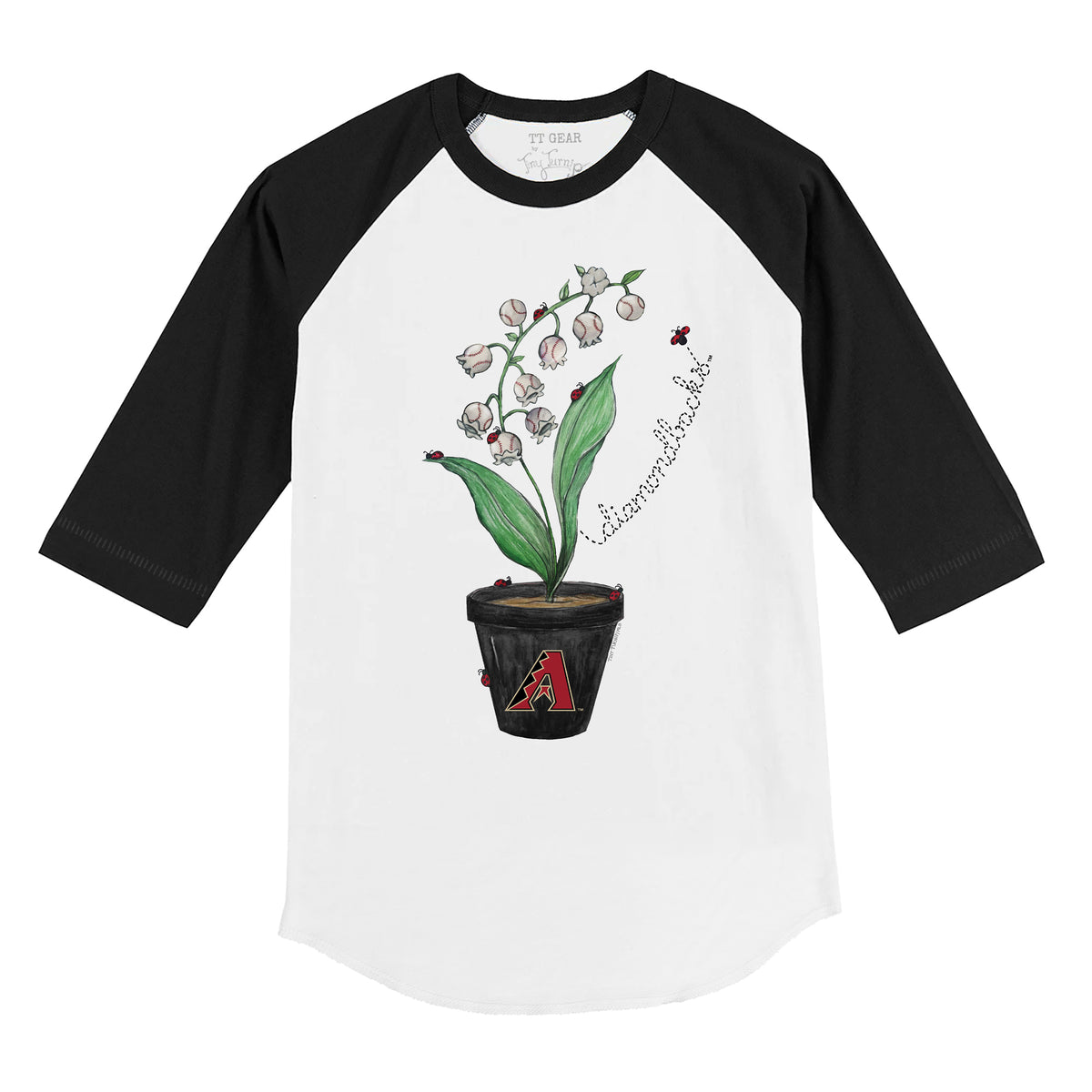 Arizona Diamondbacks Ladybug 3/4 Black Sleeve Raglan