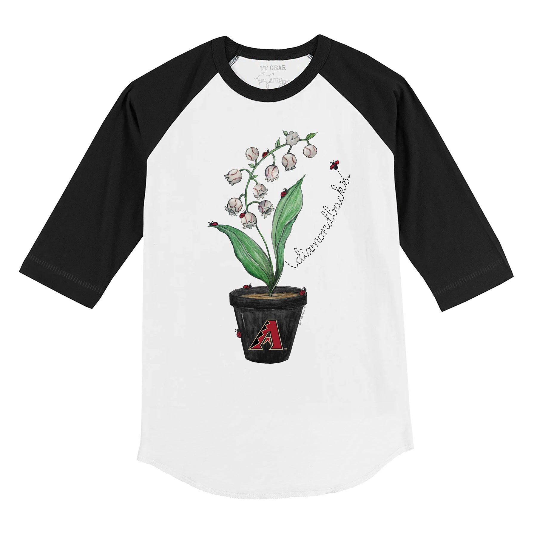 Arizona Diamondbacks Ladybug 3/4 Black Sleeve Raglan