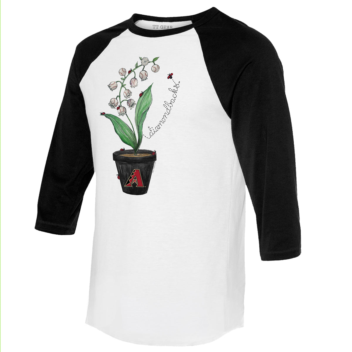 Arizona Diamondbacks Ladybug 3/4 Black Sleeve Raglan