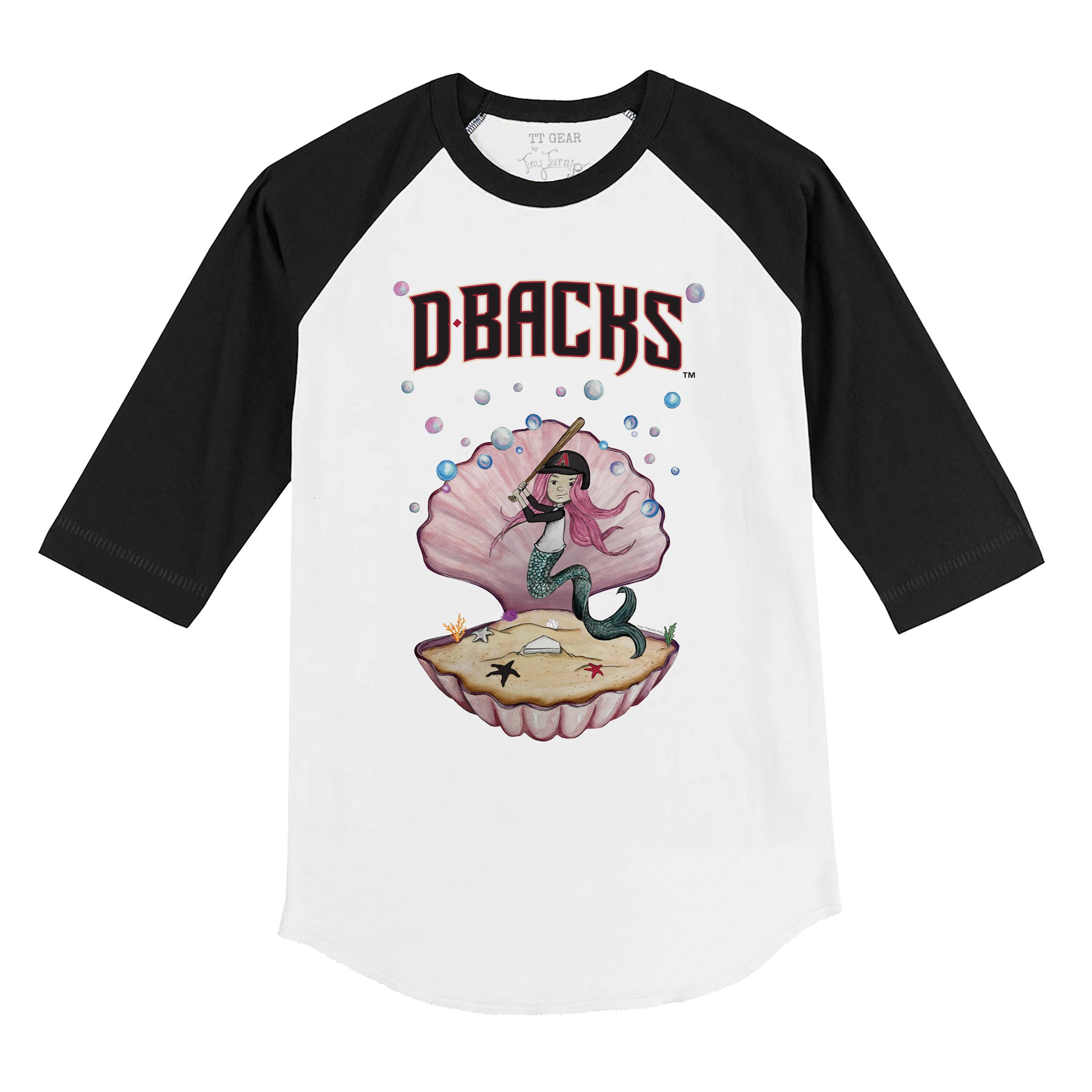 Arizona Diamondbacks Mermaid 3/4 Black Sleeve Raglan