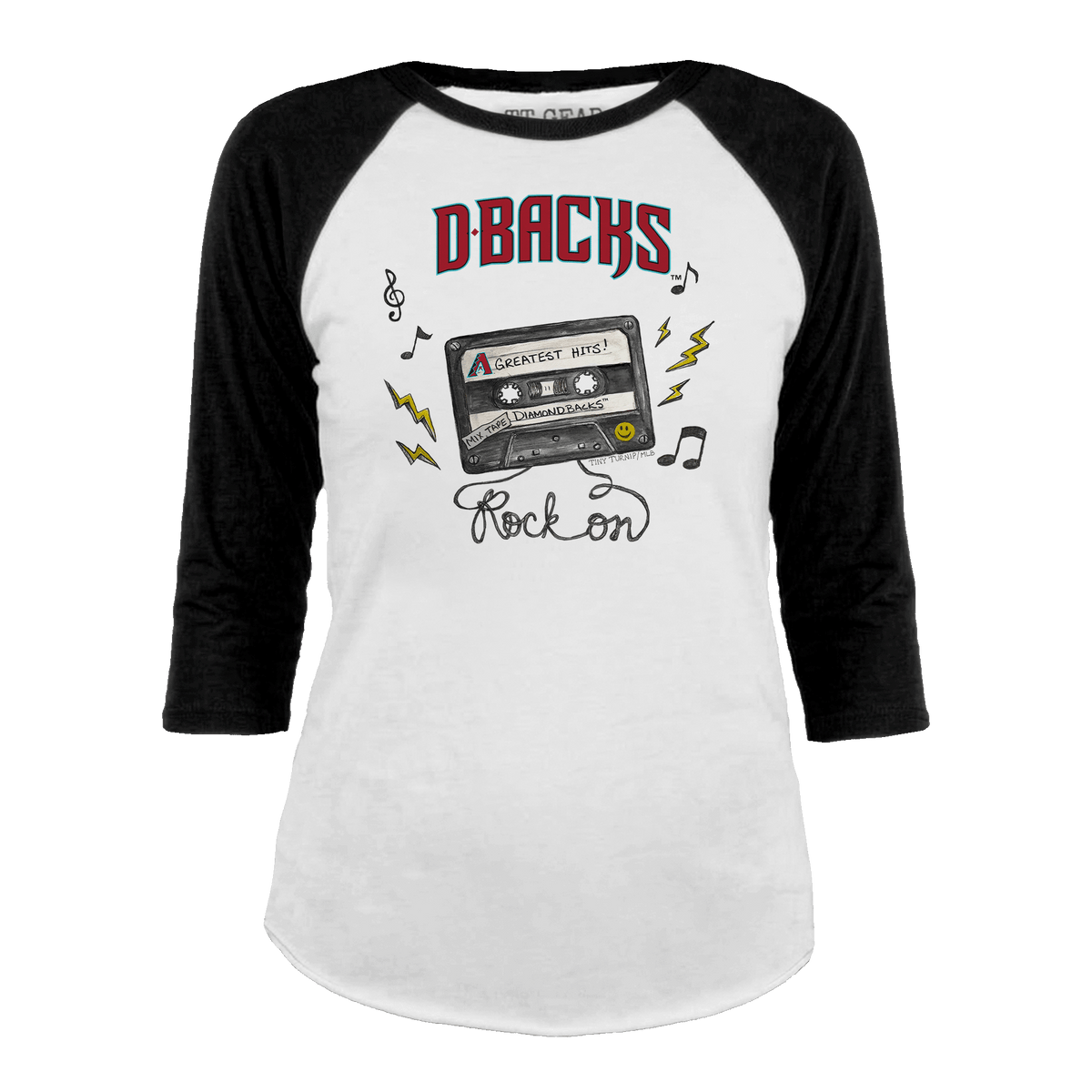 Arizona Diamondbacks Mixtape 3/4 Black Sleeve Raglan