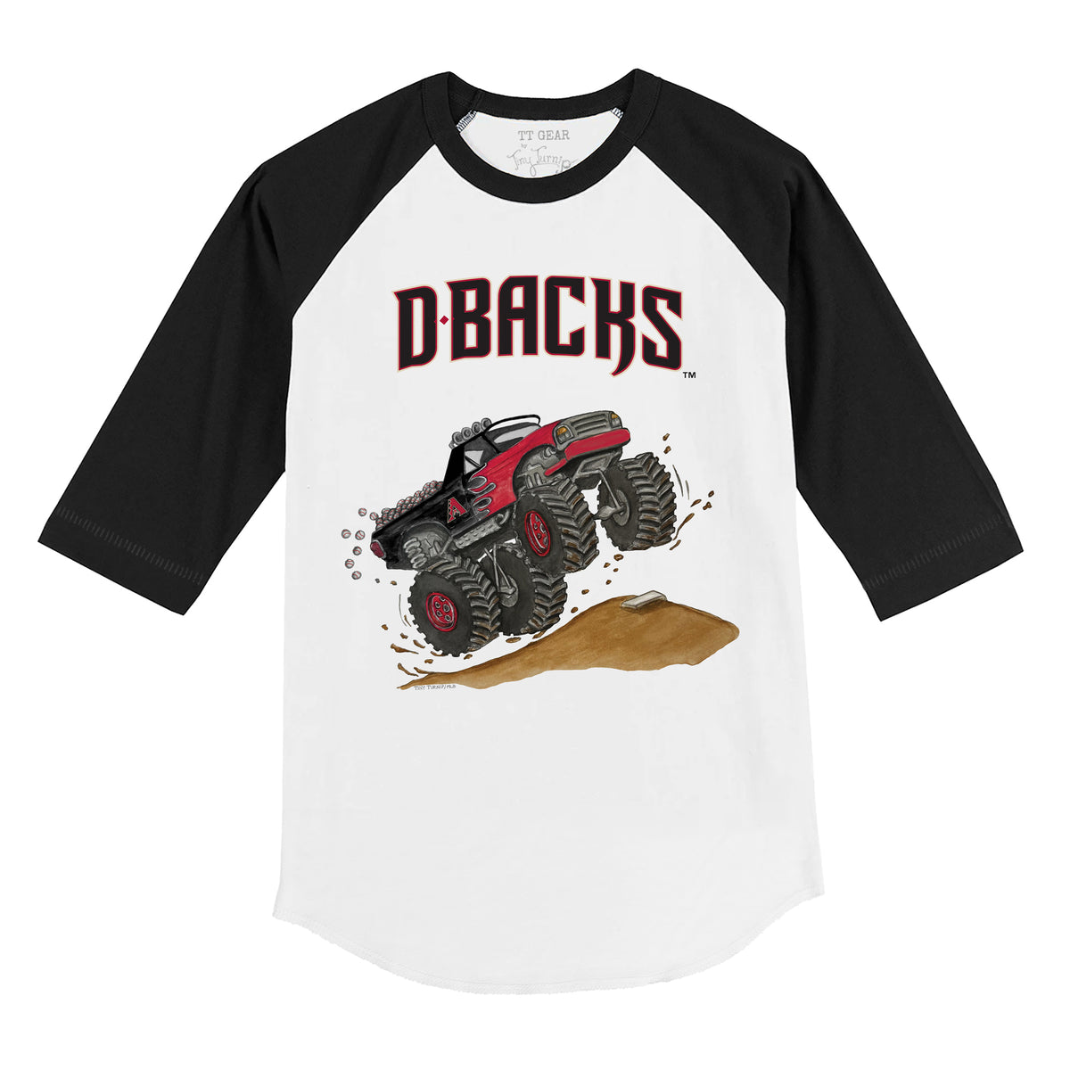 Arizona Diamondbacks Monster Truck 3/4 Black Sleeve Raglan