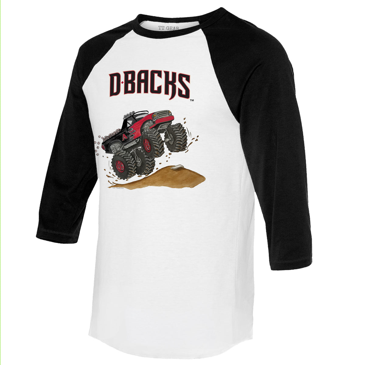 Arizona Diamondbacks Monster Truck 3/4 Black Sleeve Raglan