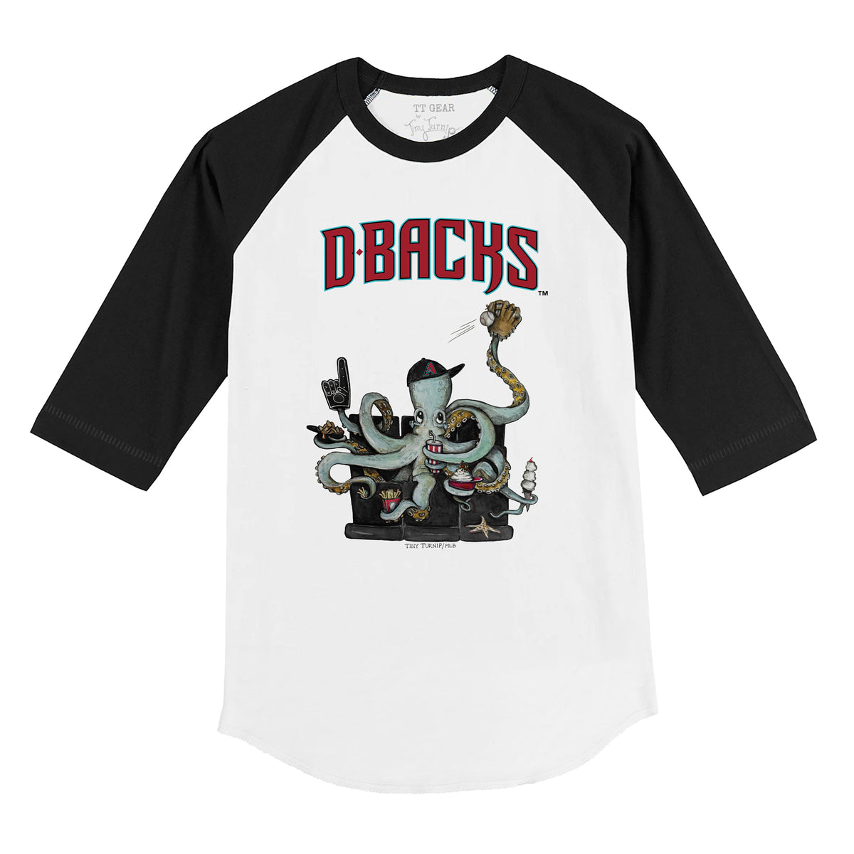 Arizona Diamondbacks Octopus 3/4 Black Sleeve Raglan
