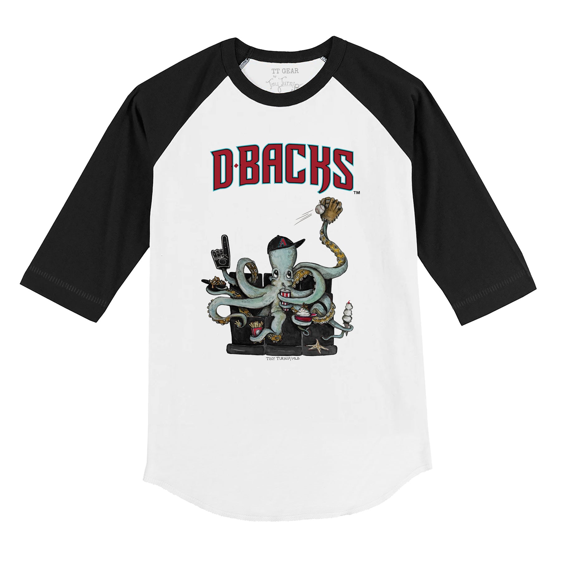 Arizona Diamondbacks Octopus 3/4 Black Sleeve Raglan