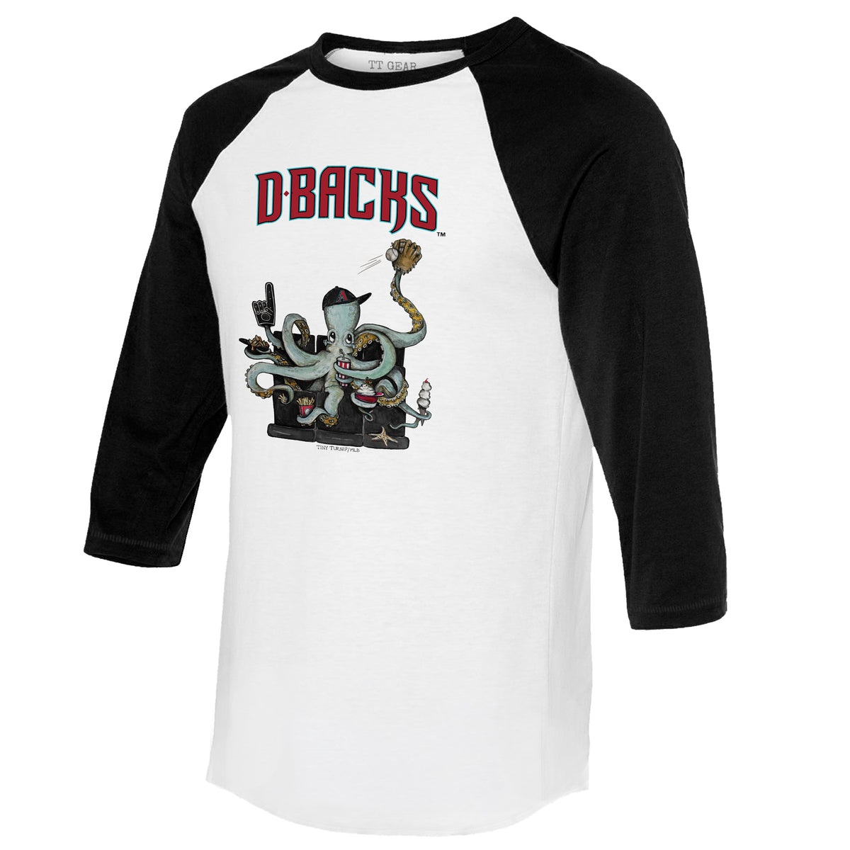 Arizona Diamondbacks Octopus 3/4 Black Sleeve Raglan