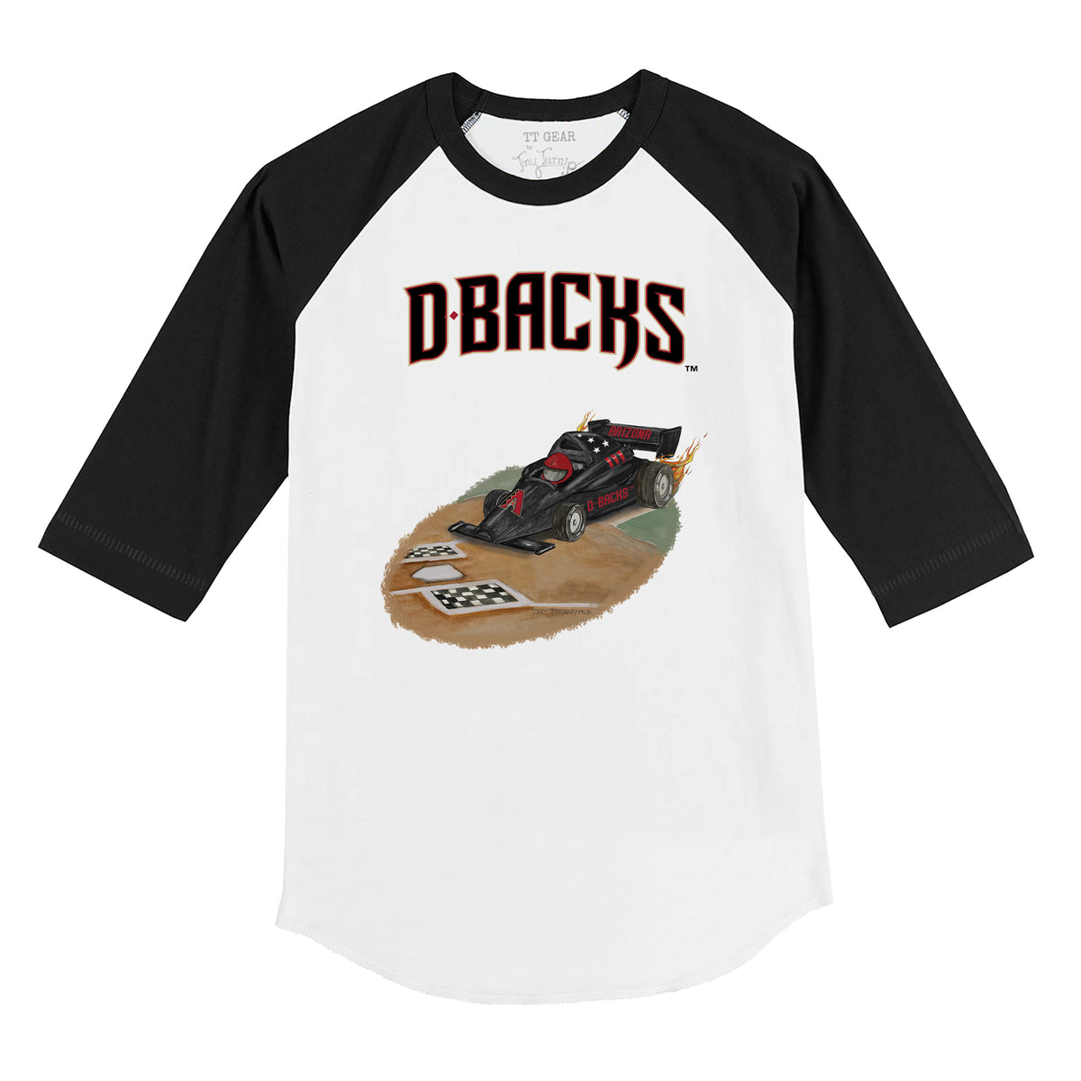 Arizona Diamondbacks Race Car 3/4 Black Sleeve Raglan