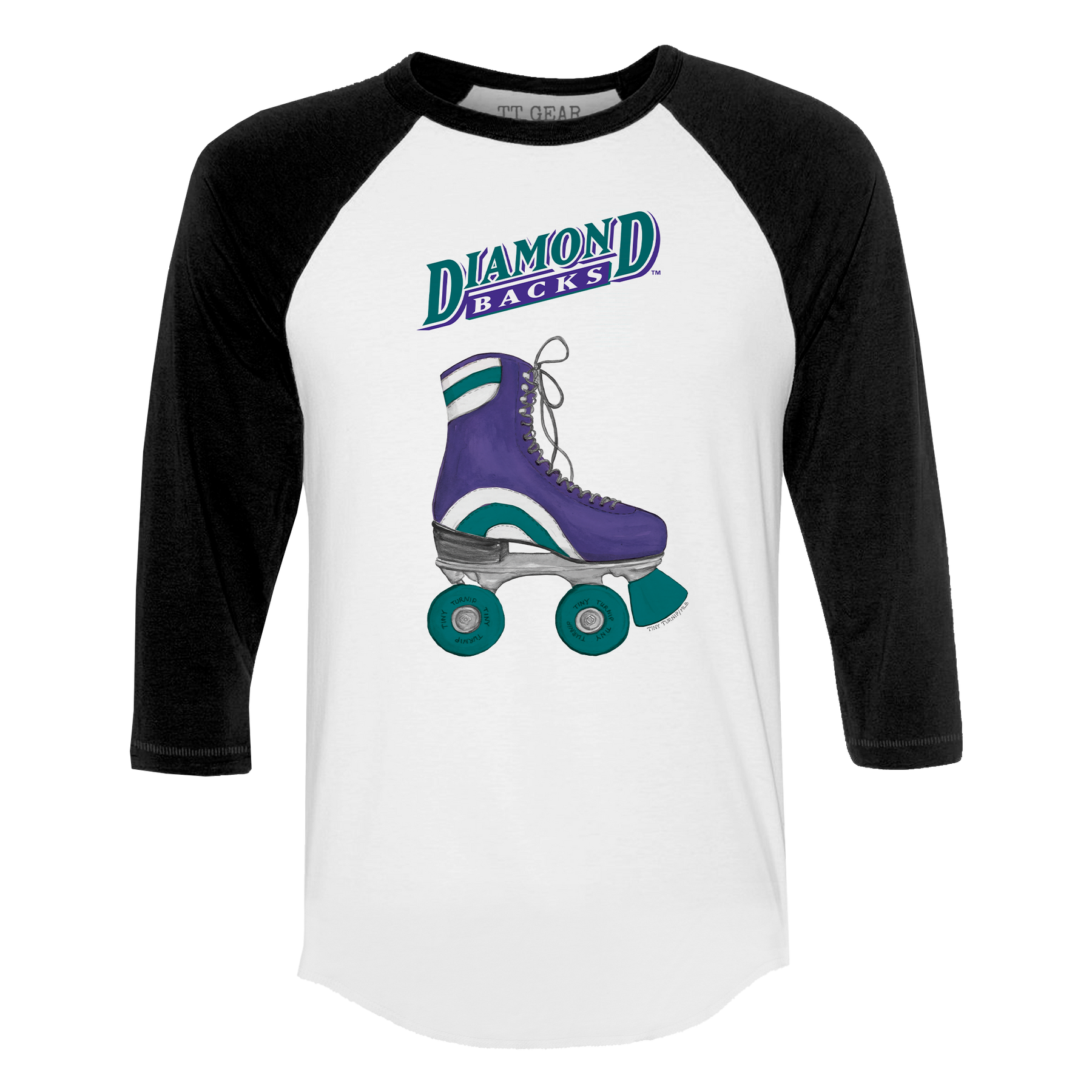 Arizona Diamondbacks Retro Skate 3/4 Black Sleeve Raglan