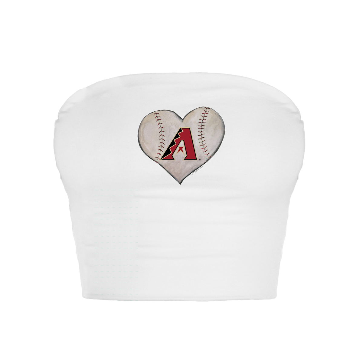 Arizona Diamondbacks Stitched Heart Crop Tube Top - Tiny Turnip