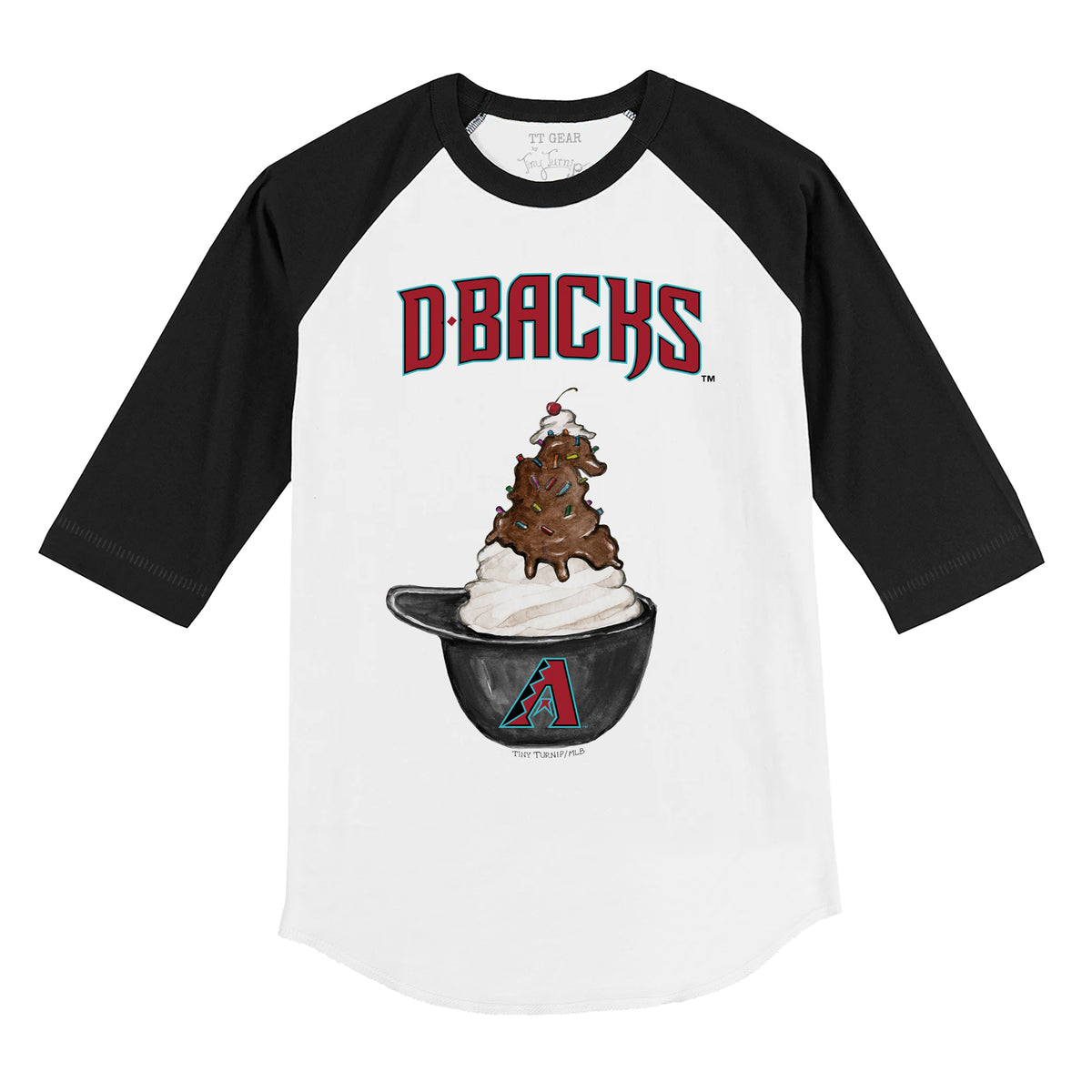 Arizona Diamondbacks Sundae Helmet 3/4 Black Sleeve Raglan