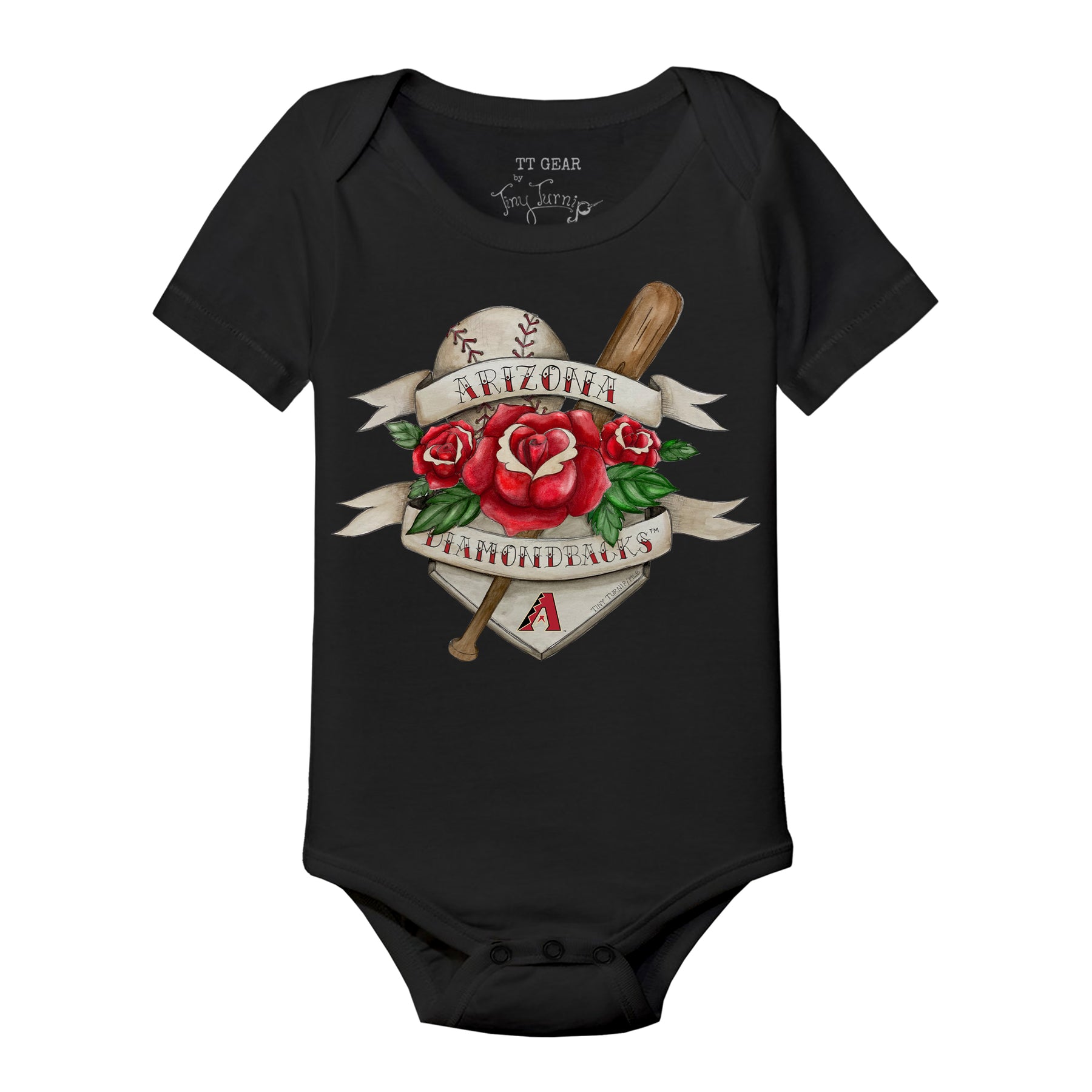 Arizona Diamondbacks Tattoo Rose Short Sleeve Snapper