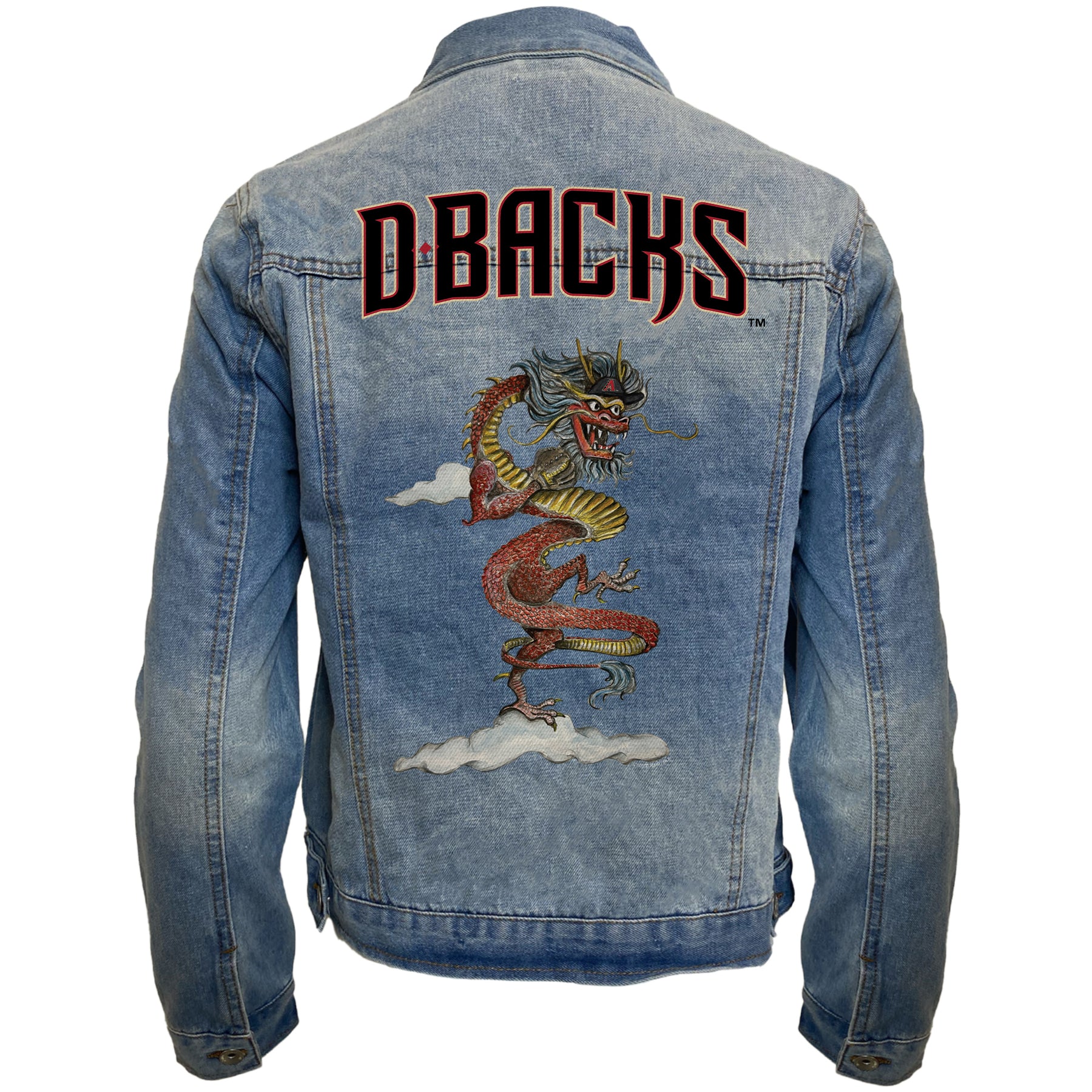 Arizona Diamondbacks 2024 Year of the Dragon Distressed Denim Jacket