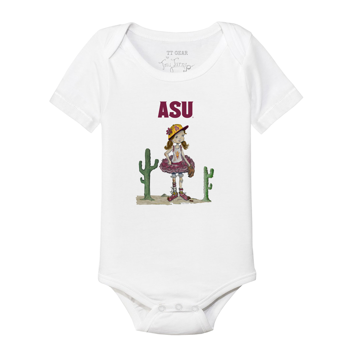 Arizona State Sun Devils Babes Baseball Short Sleeve Snapper
